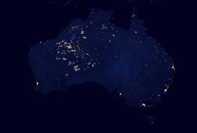 Suomi NPP Black Marble of Fires in Australia at Night