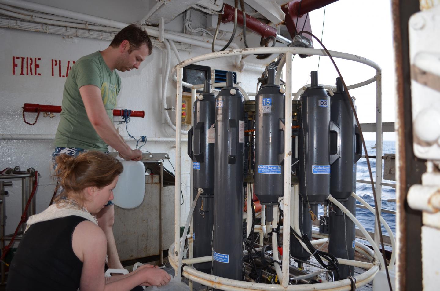 Scientists on Research Vessel in Bay of Bengal
