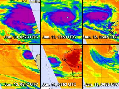 6 Days of Cyclone Narelle Satellite Imagery