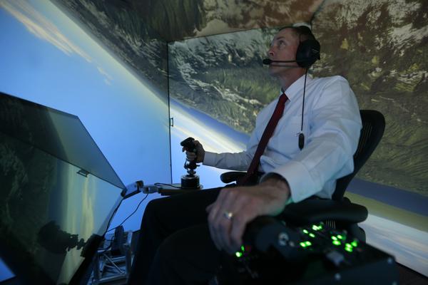 Retired United States Air Force Colonel Gene Lee in Flight Simulator