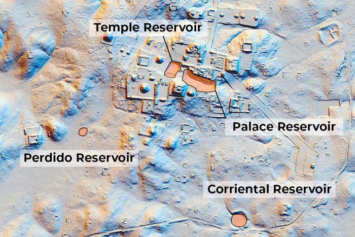 Lidar map of reservoirs