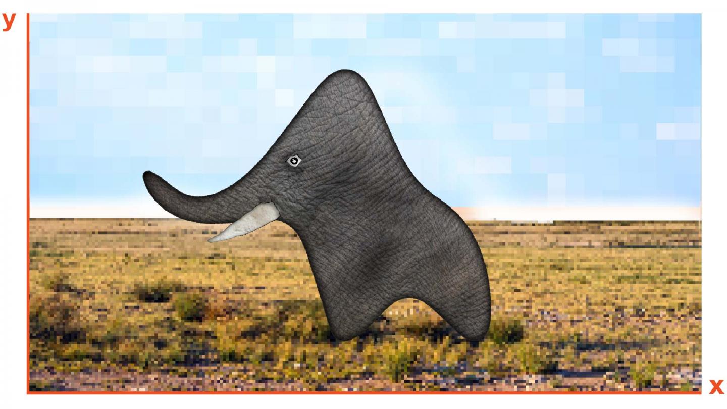 A computer identifying an elephant