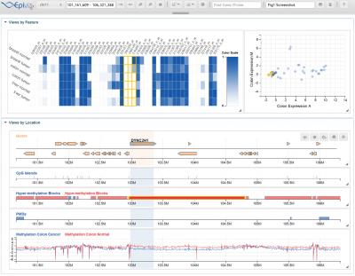 Screenshot of Epiviz, Genome Visualization Tool
