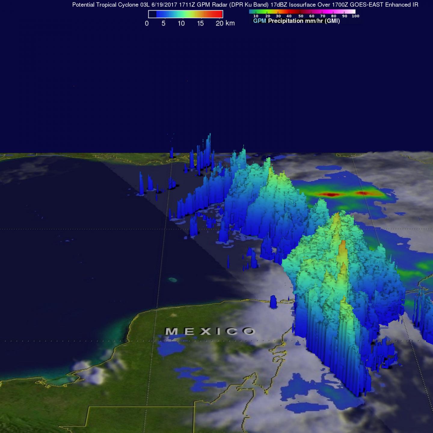 GPM 3-D Image of Potential TC 3