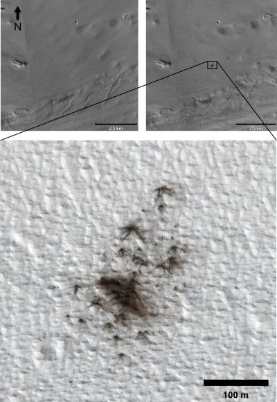 Before and After Images Reveal New Impact Sites on Mars