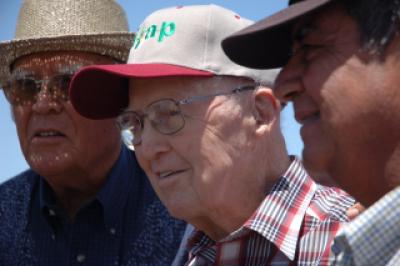 Norman Borlaug with Yaquii farmers