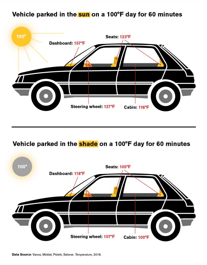 How Hot is a Car After One Hour in the Sun or Shade?