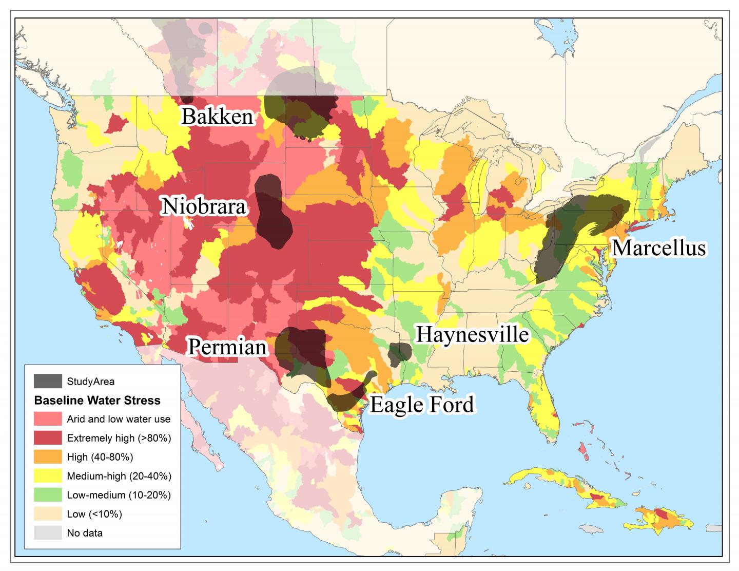 Water Stress and Fracking Areas