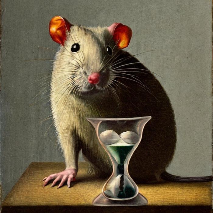 Rat with hourglass
