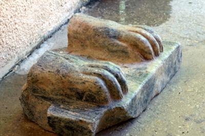 Sphinx Fragment Found by Hebrew University of Jerusalem Archaeologists at the Tel Hazoxcavations in 