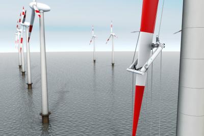 A Robot Inspects Wind Energy Converters