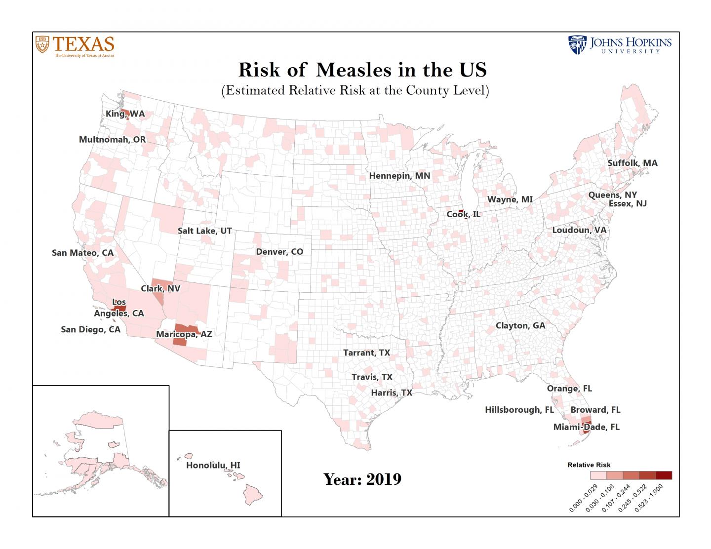 Top 25 Counties at Risk for Measles Outbreaks in 2019