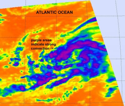 NASA AIRS Infrared Image of Tropical Storm Ophelia