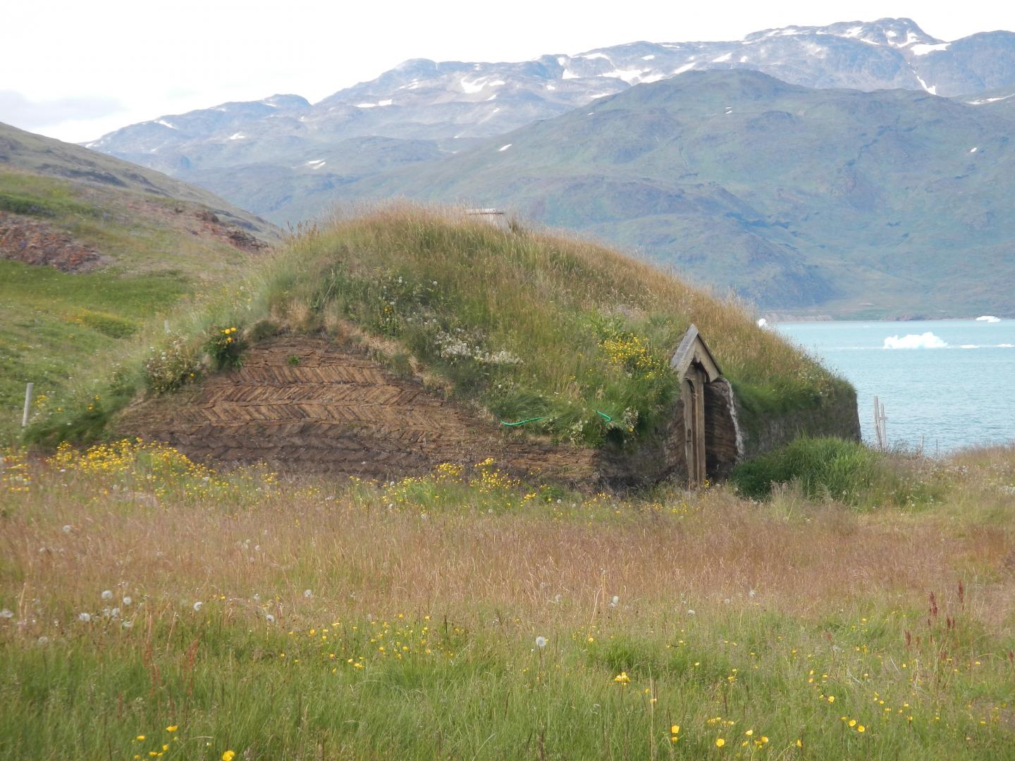 Reconstruction of a Typical Norse Longhouse in Qassiarsuk, in Norse Times Brattahlid, SW Greenland