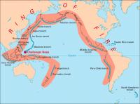 Map showing the Pacific Ring of Fire