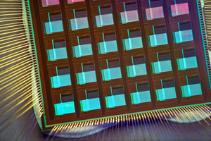 Close up of the NeuRRAM chip layers