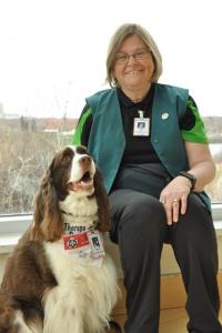 Murphy the therapy Dog with His Handler, Jane Smith