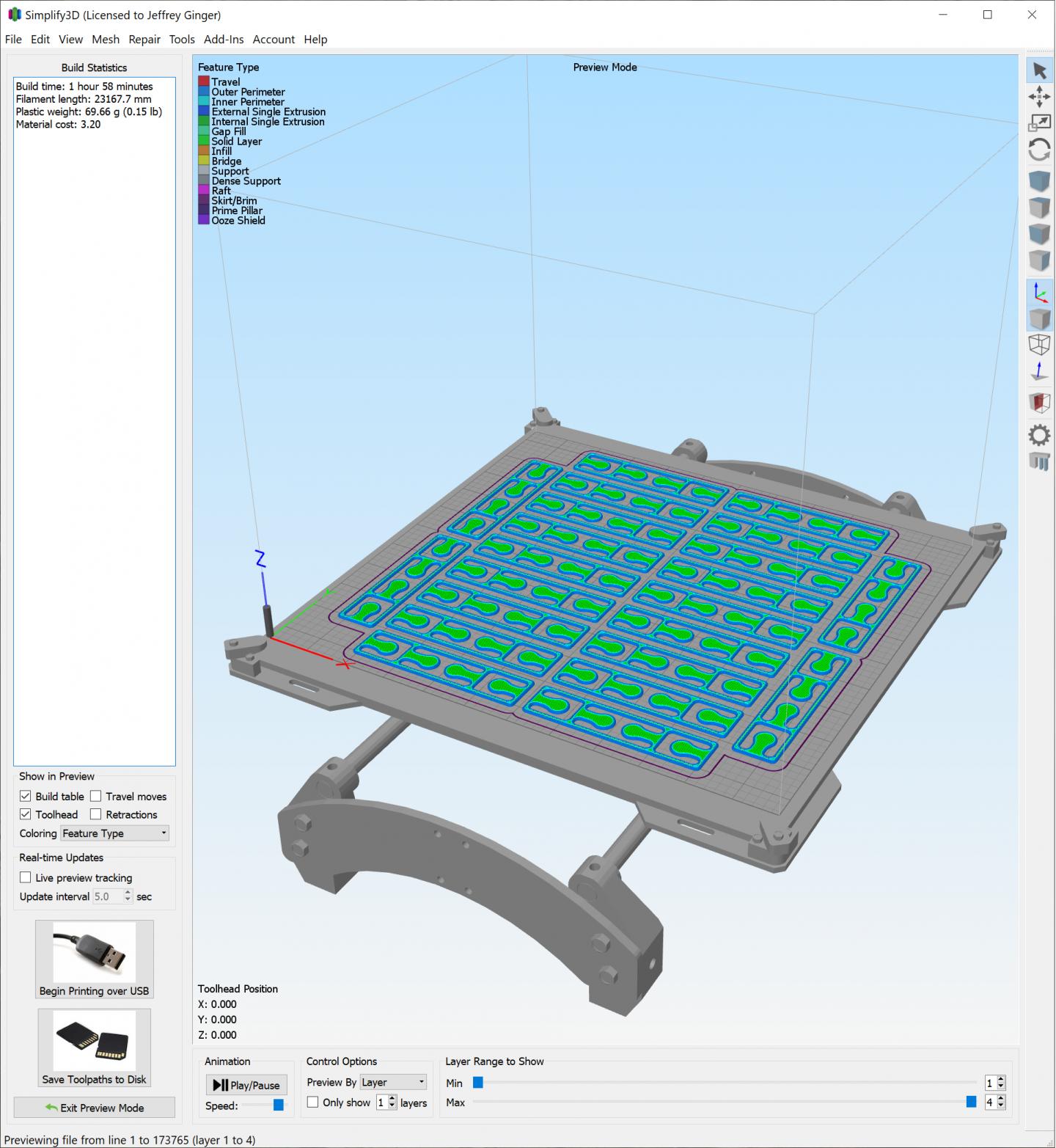 Simplify 3D adjuster printing