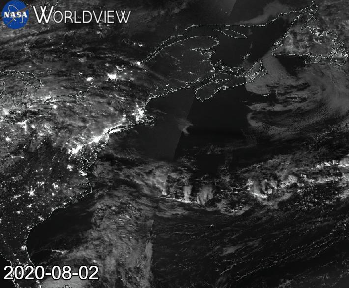 Tropical Storm Isaias from Aug. 2 to Aug. 5 at night