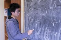 Wang at Chalkboard