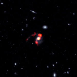 Imagen compuesta obtenida por HST/ALMA de SDSS J1448+1010