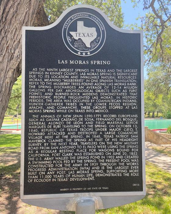 LAS MORAS SPRINGS HISTORICAL MARKER