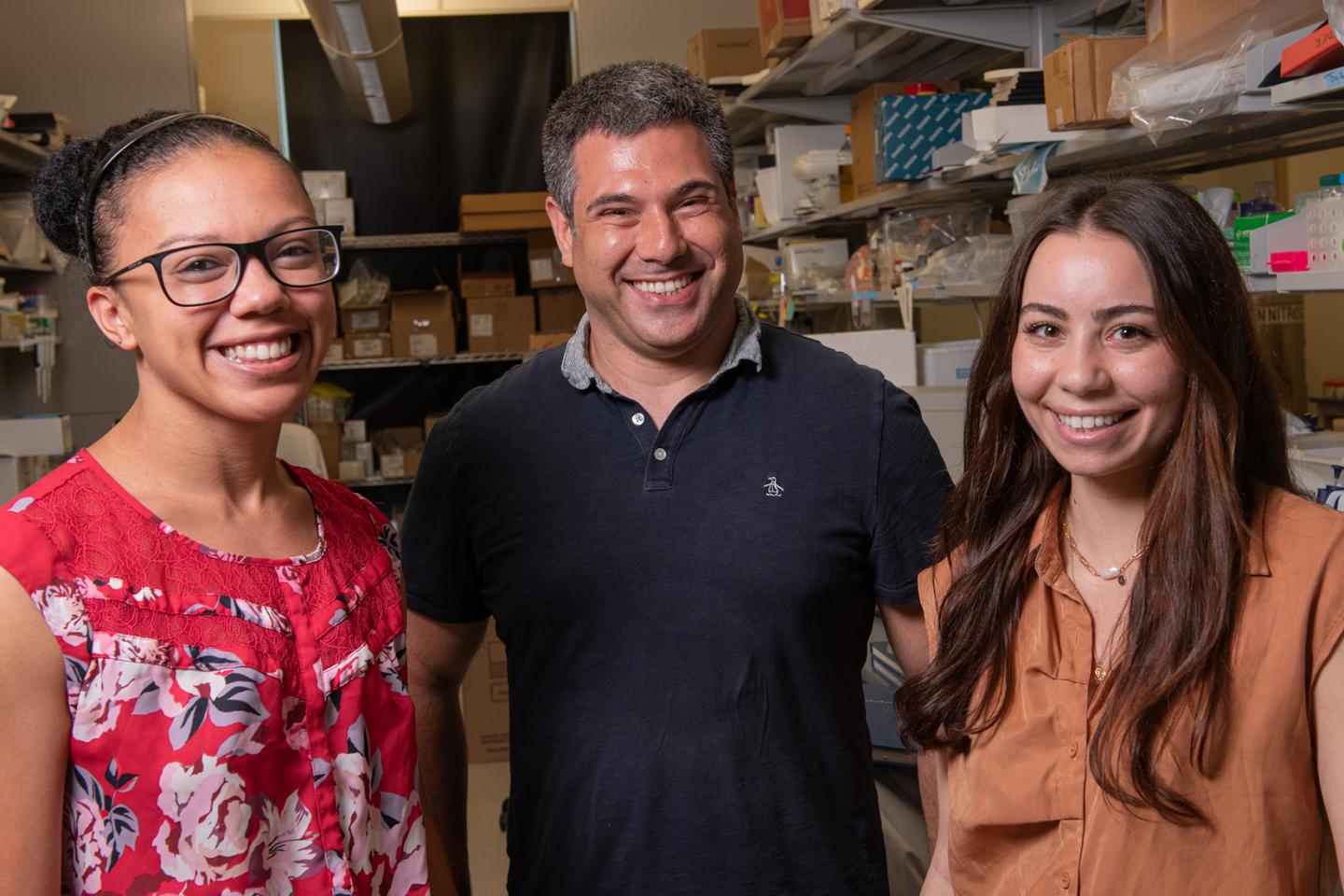 Rice University Bioengineers Amanda Nash, Omid Veiseh and Samira Aghlara-Fotovat