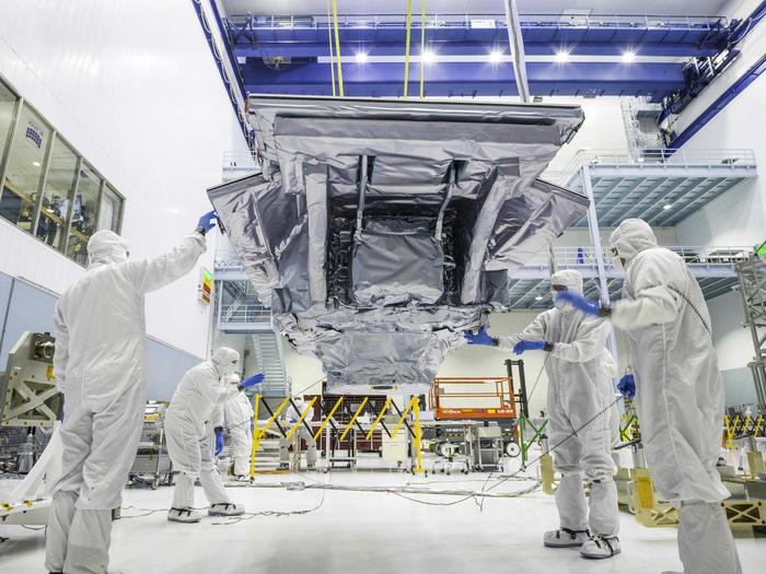 Roman Wide Field Instrument in Goddard Clean Room