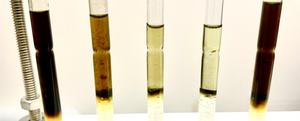 Sediment cores diluted with solvents