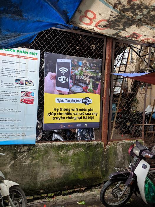 Wifi sign at a Vietnamese Wet Market