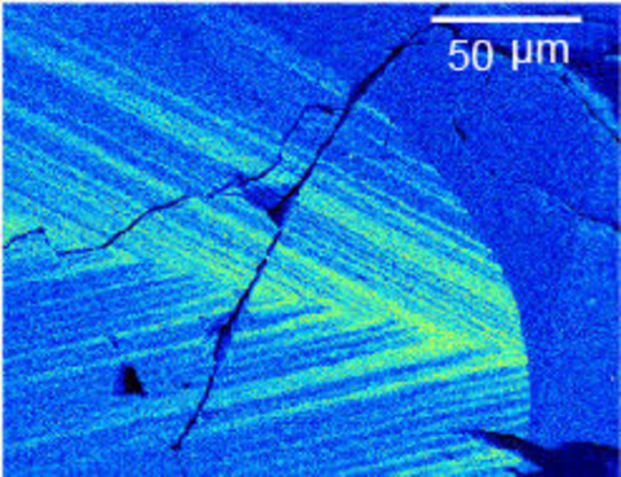 X-ray intensity map showing phosphorus in olivine