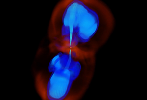 Simulation of X-shaped radio galaxy