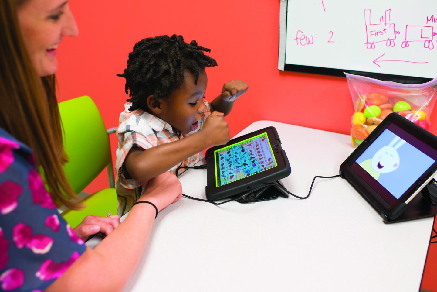 A Child with Autism Spectrum Disorder Receiving Speech Therapy