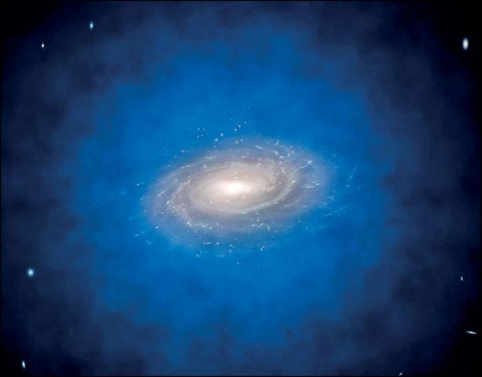 Artist's Impression of Lyman-Alpha Halo Around a Distant Milky Way Type Galaxy