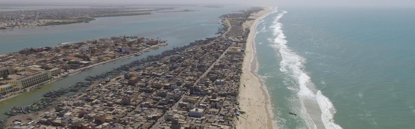 Aerial view of Saint-Louis in Senegal