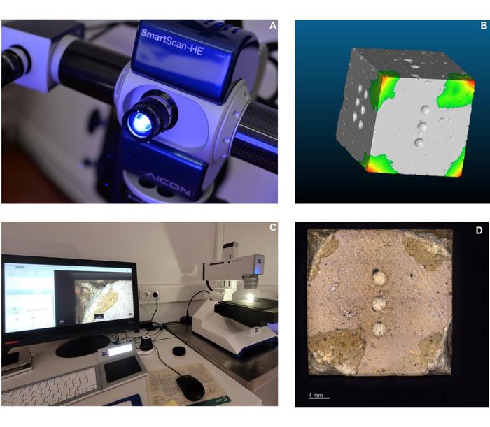 Imaging equipment and software used to document and analyze changes in raw material characteristics throughout the experimental cycle