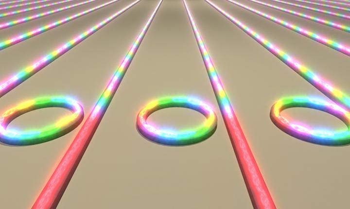Microring Resonators on a Chip Converting Laser Light into Frequency Combs