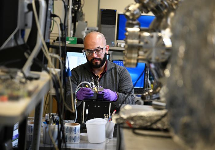 Juan Jimenez at work in the lab.