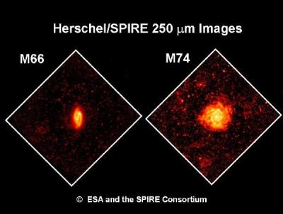 M66, M74 Galaxy Images/SPIRE