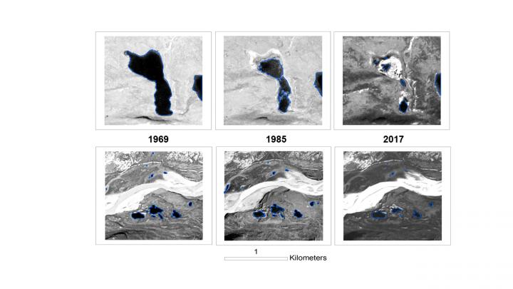 Time Series of Large and Small Lakes in Kangerlussuaq, Greenland, from 1969 to 2017