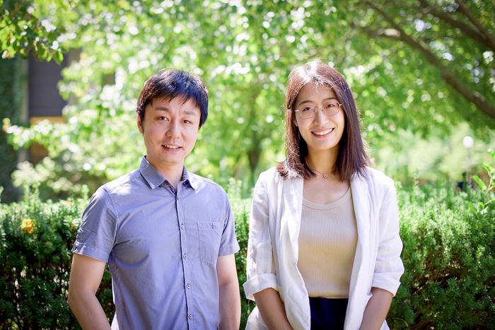 Professor Lei Zhao, left, and graduate student Xinchang ‘Cathy’ Li.