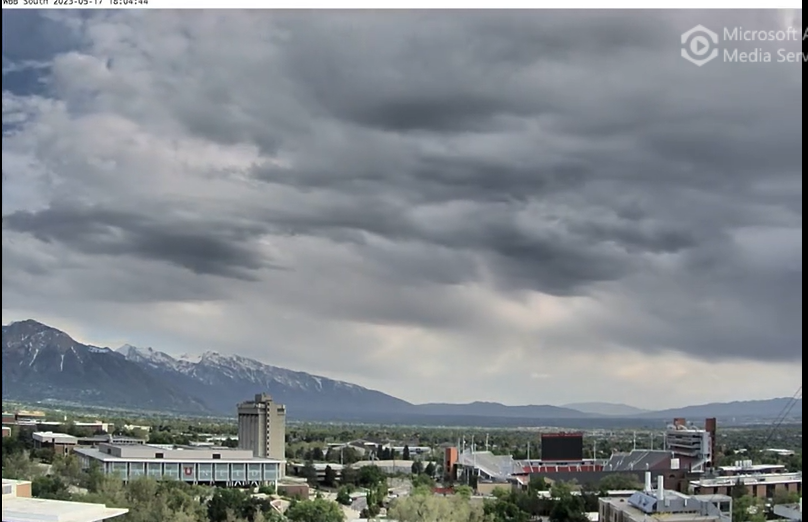 Dust from the Great Salt Lake blowing east towards the Wasatch Mountains.