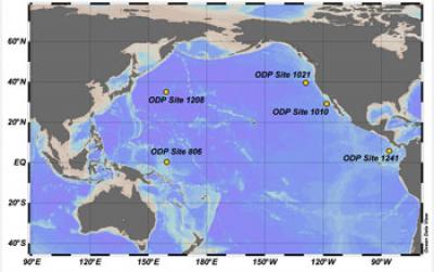 Map Showing Location of Core Sampling Sites