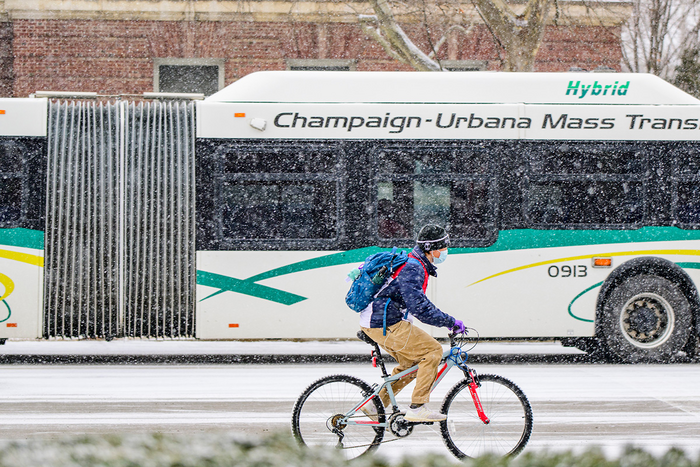 CUMTD bus on U. of I. campus