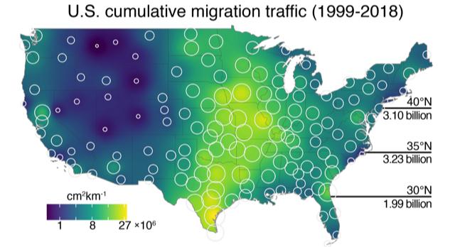 Average Yearly Migration Traffic across the Continental United States, 1999-2018