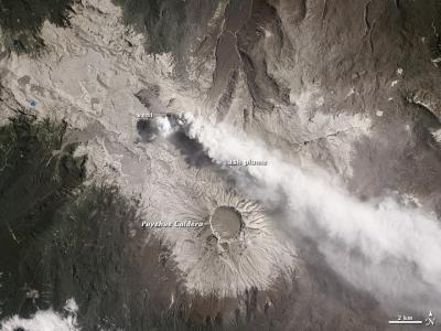 NASA Satellite View of Chile's Puyehue Cordón Caulle Volcanic Complex