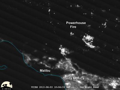 California's Powerhouse Fire at Night