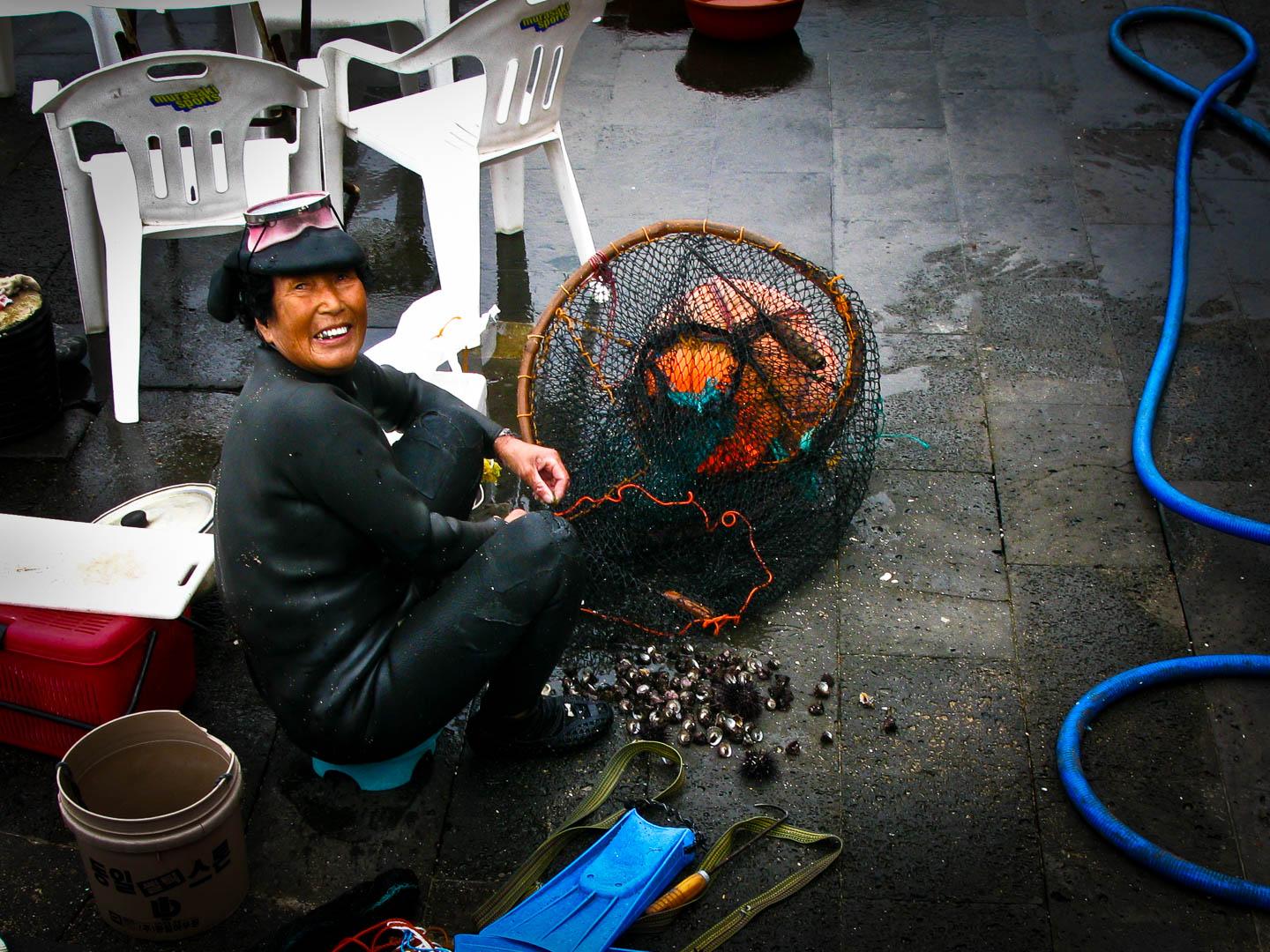 Haenyeo, Woman Diver Of Jeju Island, South Korea