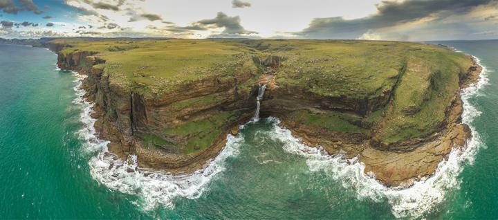 Waterfall Bluff view from the ocean