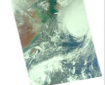 NASA AIRS Visible Image of Melor and Parma (1 of 2)